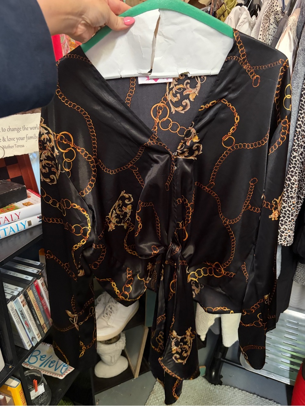 Buddy Love Black and Gold Chain Blouse - Picture 2 of 9